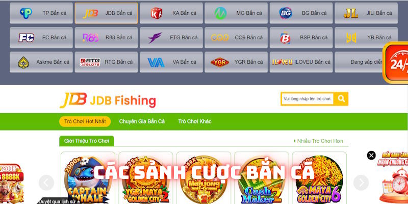 Các sảnh cược bắn cá đổi thưởng uy tín